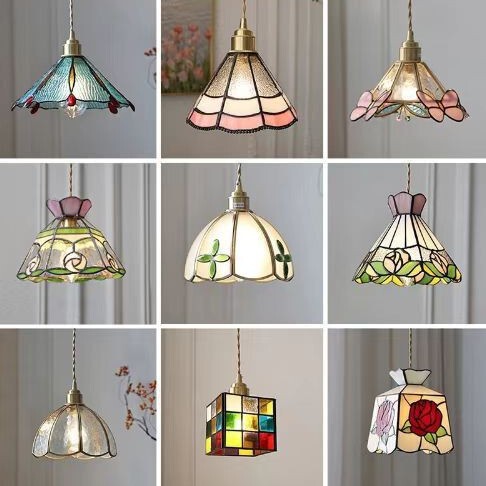 Tiffany Chandelier Brass Restaurant Vintage Warehouse Nostalgic Loft Homestay Bedroom Bedside Middle Mountain Mediterranean Chandelier