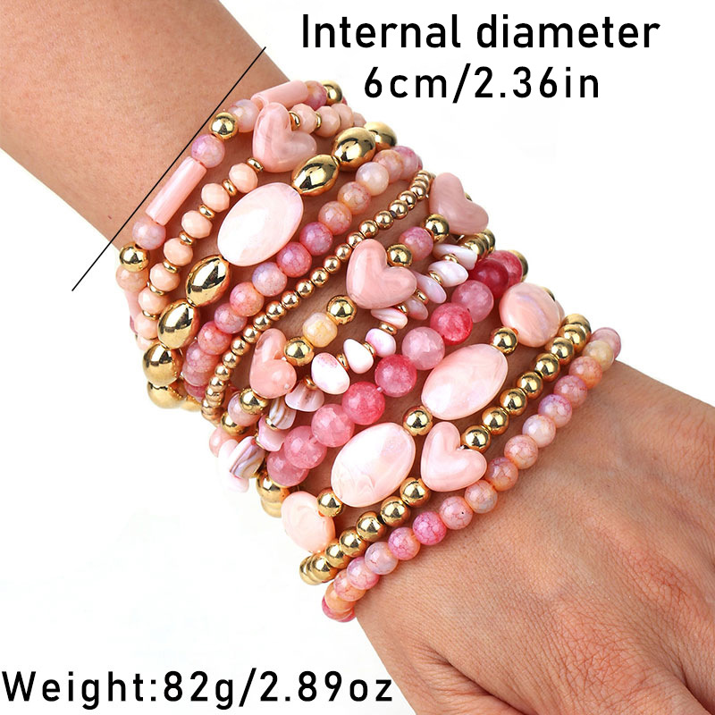 Women's Gender Elegant Irregular Geometric ABS Artificial Crystal Beaded Chain Stretch Adjustable Beaded Bracelets Wholesale