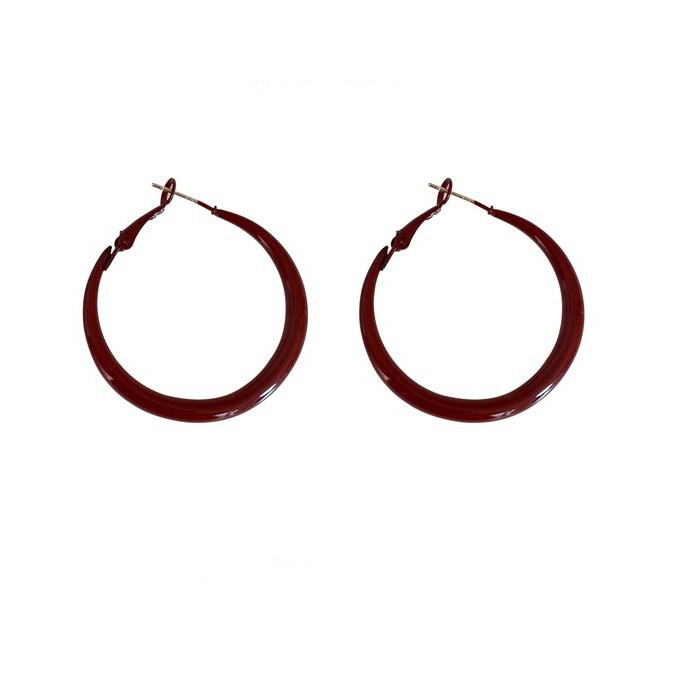 "Ancora Rojo" Retro anillo de orejas rojo mosquito bandeja de orejas clips sin agujeros de orejas pernos blanqueadores aretes de anillo grande