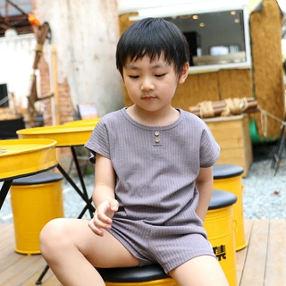 minkymom夏款童装男女宝宝婴幼儿新品100棉轻薄韩版侉肩2件套装