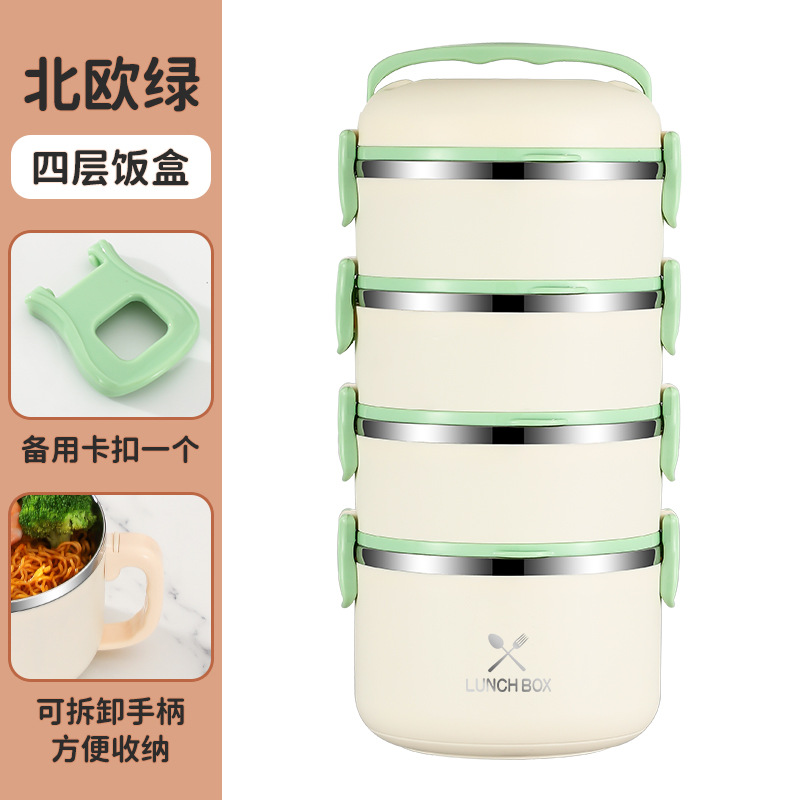 304 caja de almuerzo aislada de acero inoxidable estudiante trabajador de oficina multi-capa sellada conveniente caja de almuerzo aislado cubo olla al por mayor