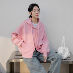 帽子付きのパーカーのコートの女性2025春の新型の爆発金は韓国版がゆったりしていて、やせて高級感があります。長袖のカーディガンの上着です。
