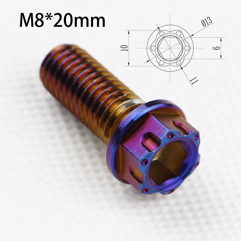 M8 tornillo hexagonal interno y externo 304 acero inoxidable quemado tapa de brida azul tornillo de oro fijación modificado motor eléctrico CNC Seiko