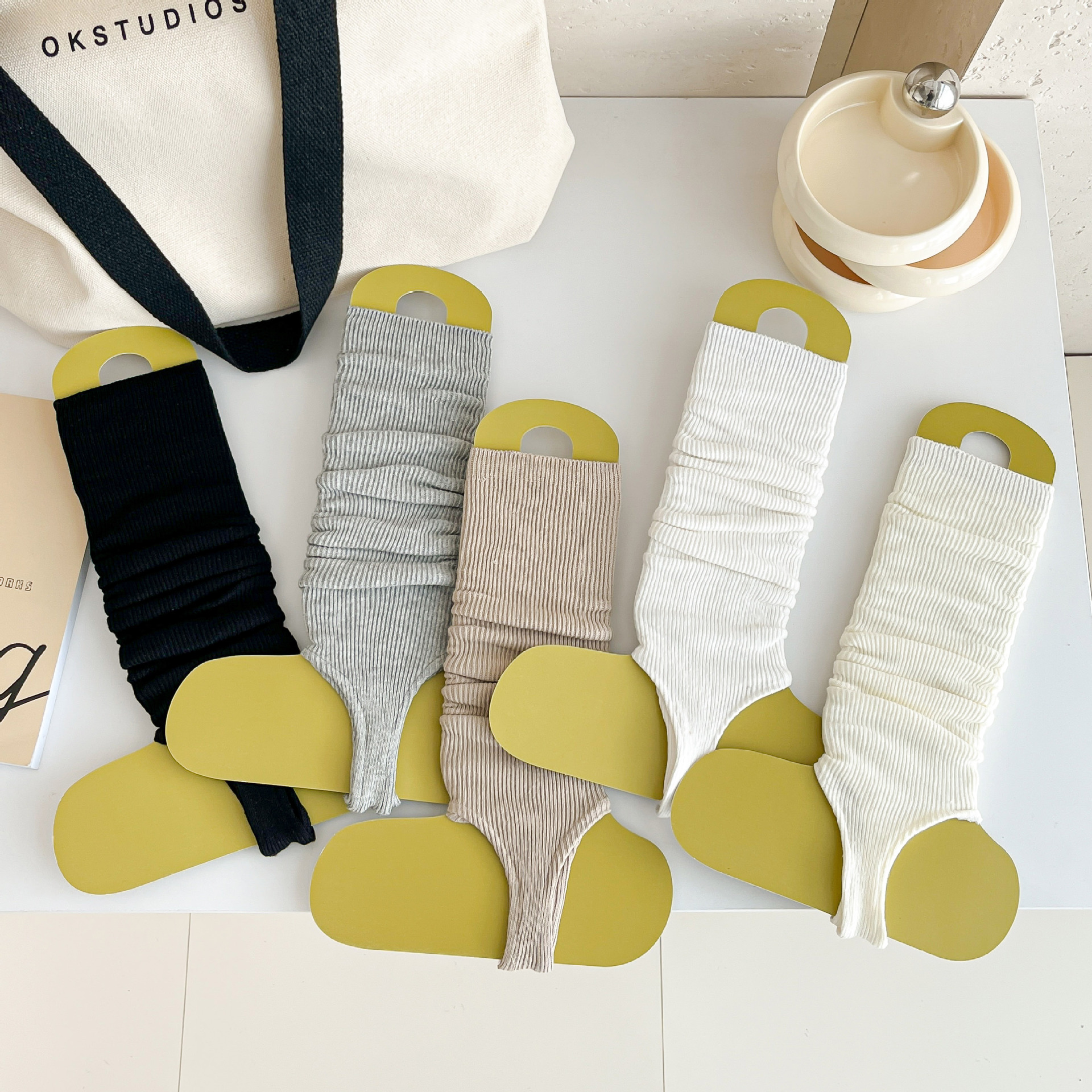 芭蕾風踩腳襪套夏季薄款小腿襪女純色顯瘦美腿長筒襪雙針堆堆襪子