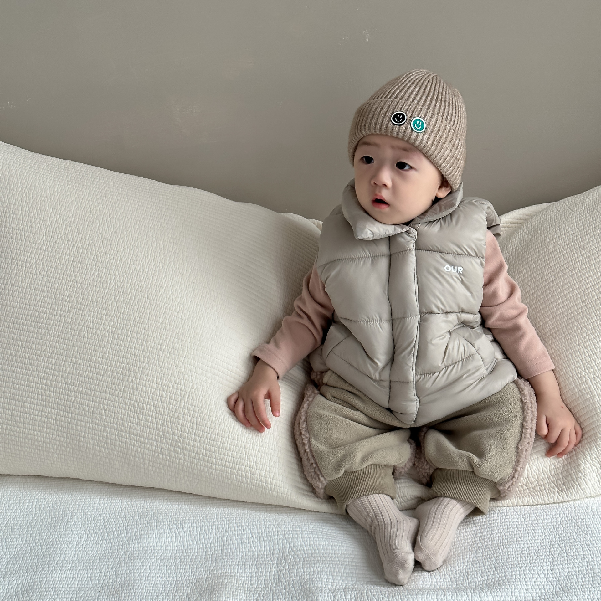 Invierno de invierno de niños, niños y niñas, bebés de algodón, abrazadera de caballo, ropa infantil coreana, chaleco cálido para bebés
