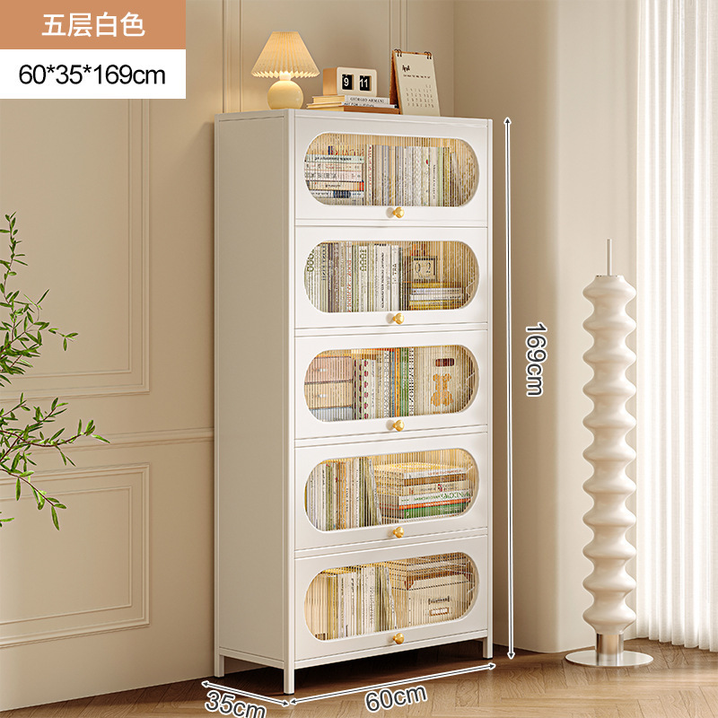 Librería de acero con puerta de armario, armario a prueba de polvo, armario de almacenamiento, armario de exhibición para el hogar para niños, armario de almacenamiento contra la pared, estantería de piso a techo