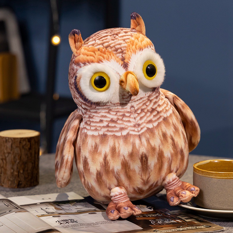 Simulación transfronteriza búho muñeca muñeca muñeca peluche pájaros adornos almohada para niños para dormir regalos de cumpleaños mujeres