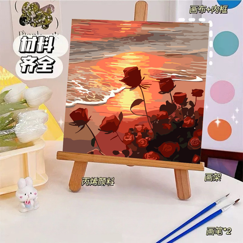 漫画 Q バージョンエッグマンパーティーシリーズ DIY デジタル油絵子供の手作り着色油絵装飾品卸売|undefined