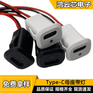 ��ʽ����type-cĸ��ע�ܷ�ˮ2Pin��늾� ��߳�늿�led�����ܳ��
