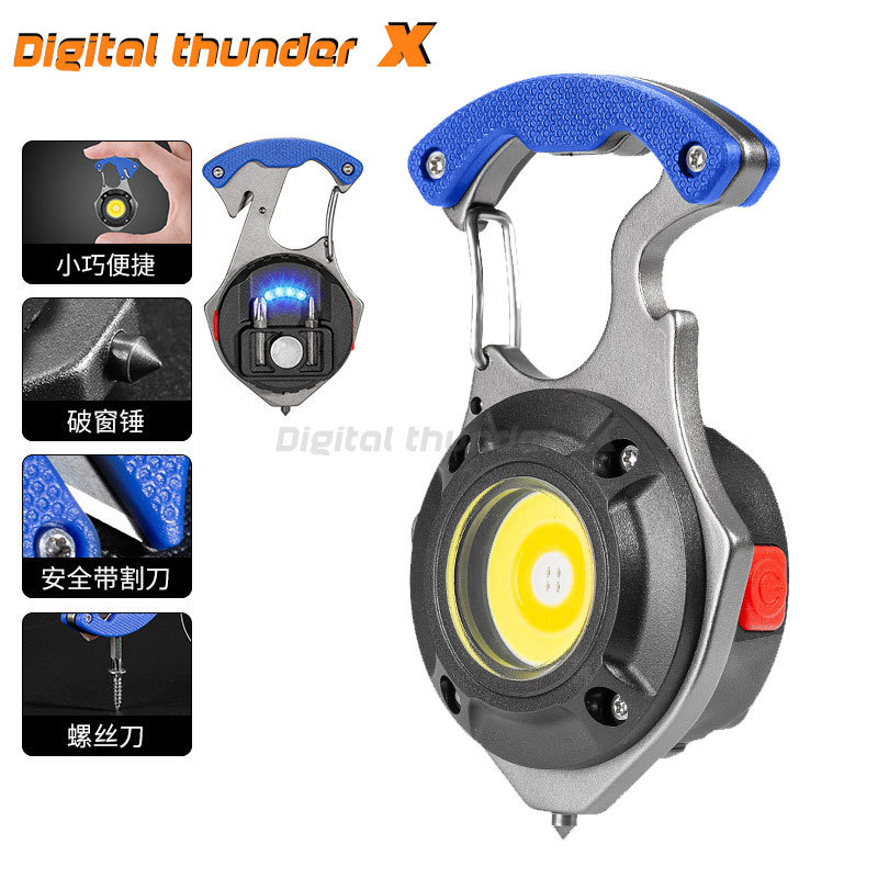 Transfronterizo de carga al aire libre llavero luz encendedor de cigarrillos mini portátil multifunción luz de trabajo Revisión del coche Tiktok generación