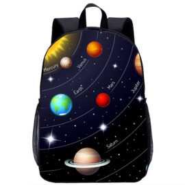 星系星球书包 图片LOGO彩印17寸小学生背包青少年双肩包一件代发