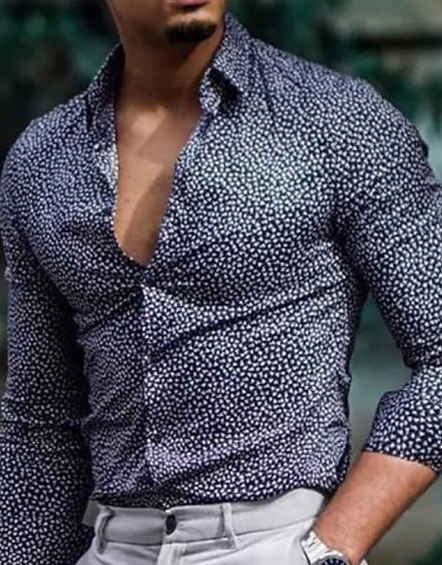 Europa y América primavera nuevo tigre comercio exterior transfronterizo hombres camisa de impresión digital 3D camisa de manga larga para jóvenes hombres