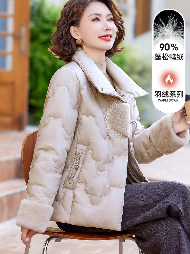 Мама зимний пуховик 2024 новый китайский стиль национальный топ