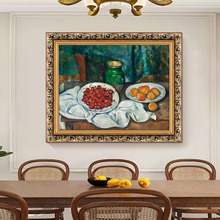 世界名画餐厅装饰画水果静物油画欧式餐厅餐桌背景墙壁画复古挂画