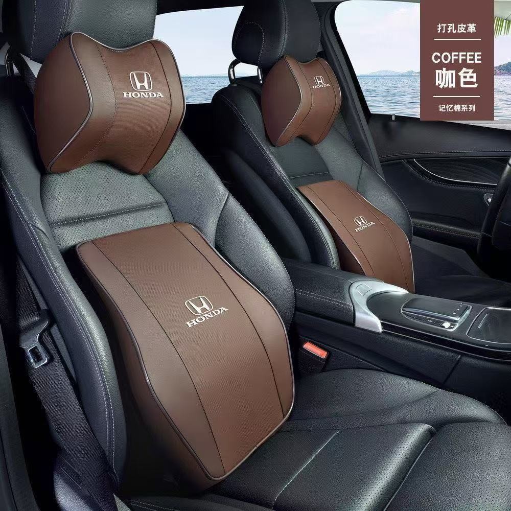 Suitable for Honda Vezel Crv Avancier Xrv Civic Accord Crider Car Headrest Lumbar Support Neck Pillow Leather