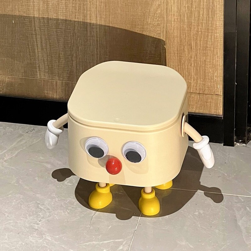 Desktop Trash Can Cute small size Mini Garbage Bag Household Living Room Kitchen Office Dopamine Press with Lid