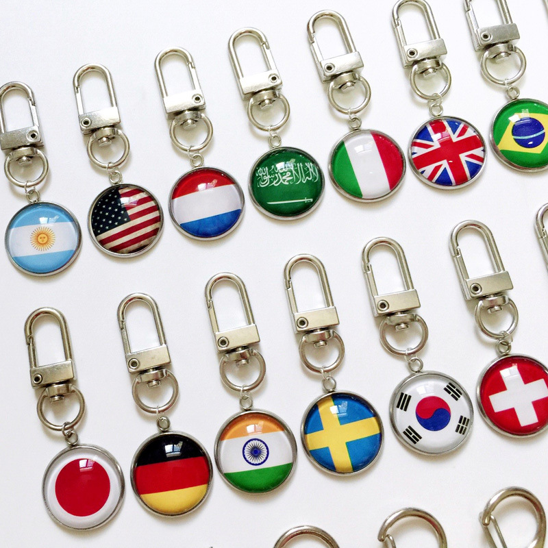 13g Weight Bag Pendant, Keychain Classification 1 Piece Quantity Holiday, Daily Occasion 316 Stainless Steel , Alloy Material National Flag Pattern Epoxy Design Simple Style Style 1 Piece Simple Style National Flag 316 Stainless Steel Alloy Epoxy Bag Pendant Keychain 7