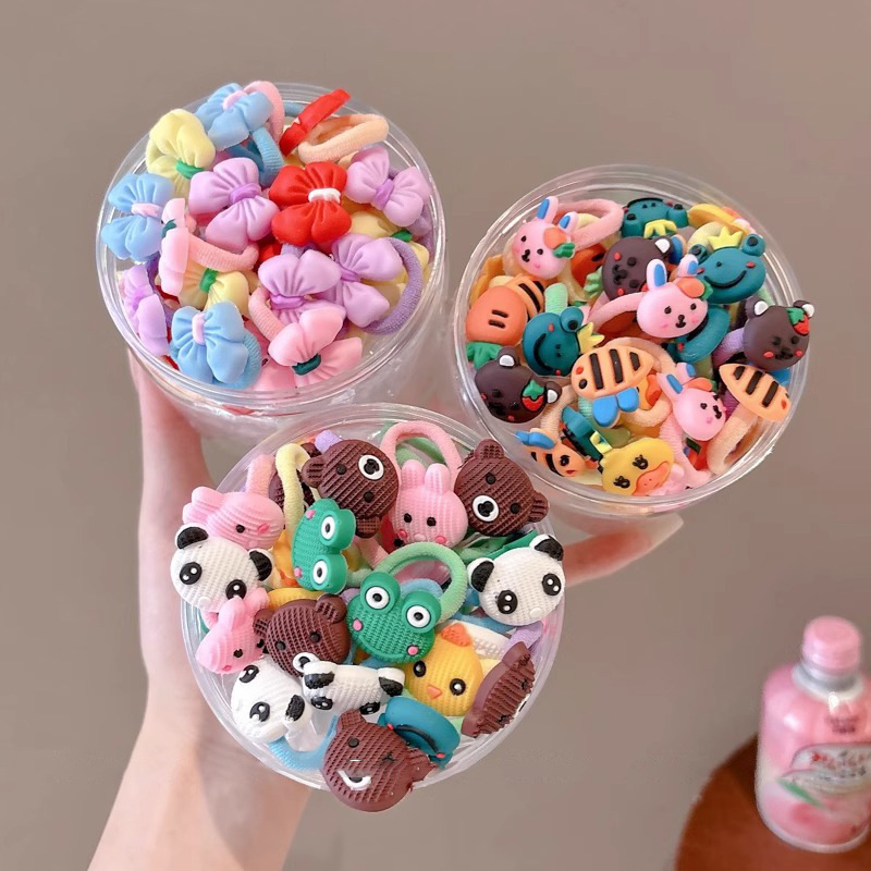 Niñas de dibujos animados coloridos correa de goma no lesionar cabello de cabello de niñas cabello de cabello de cabello lindo cabello de cola de caballo tocado