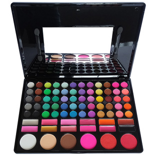 Multi-Colorful Pearlescent Stage Makeup Multi-Colorful Eye Shadow Large Palette Blush Contour Lip Gloss 78 Colorful Makeup Full Set Box