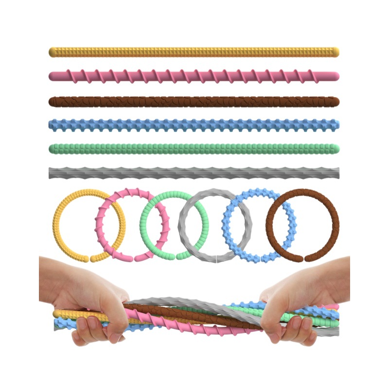 FidgetToys Silicone Sensory Stick Set 6 Pieces Texture Calming Sensory Ansiety Alivio de la punta de los dedos para autismo