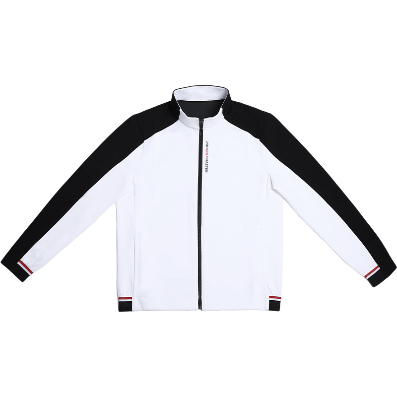 Áo khoác golf nam cổ đứng vải dệt kim thể thao ấm áp phối màu — YF726-áo khoác trắng [cổ đứng ấm áp/vải thể thao dệt kim], YF726-Áo khoác đen [cổ đứng ấm áp/vải thể thao dệt kim], YF726-áo khoác đỏ [cổ đứng ấm áp/vải thể thao dệt kim]