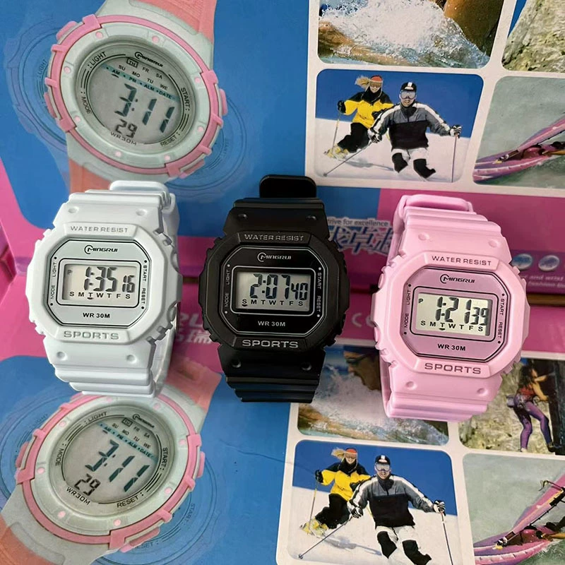 Детские часы 8222 Студент Мальчик Девочка Водонепроницаемые Электронные часы Светодиодные Студент Открытый Спорт Девушки Часы