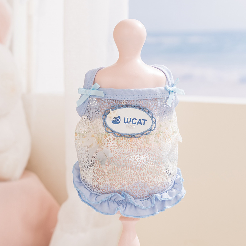 26 primavera y verano ropa de mascotas ventilada fresca malla chaleco de cabina pequeña y media ropa de perro y gato ropa de perro