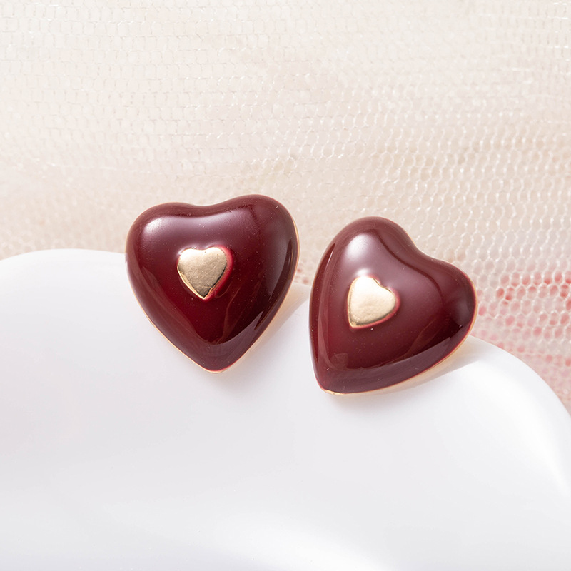 New Love Retro Alloy Earrings display picture 2