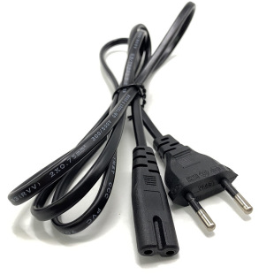Two-hole eight-character power cord European gauge two-hole eight-character tail 1.5 meters 2-hole eight-character notebook power cord European standard charging line