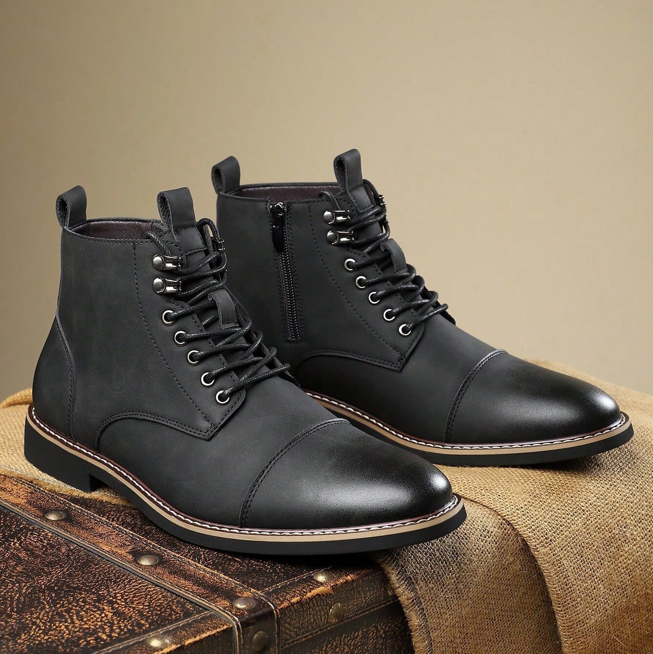 Cross-Border New Business Casual Men's Martin Boots Fashion Trend Versatile Martin Boots High-Top Men's Leather Boots