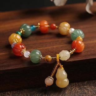 Shake the sound explosions 18 seed fortune gourd bracelet high sense bracelet to send girlfriends stall scenic spot souvenirs wholesale
