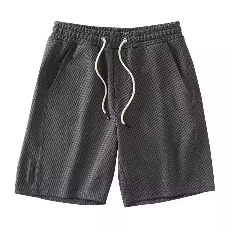 Pantaloncini casual da uomo in maglia waffle con trama a nido d'ape e stampa ananas, traspiranti e dalla vestibilità ampia, ideali per l'estate e l'attività sportiva._voghion.com