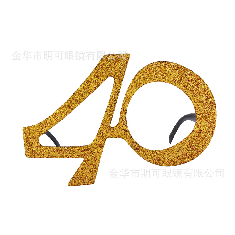 Gafas Decorativas de Cumpleaños con Números 16/18/30/40/50/60 de Plástico ABS para Fiesta