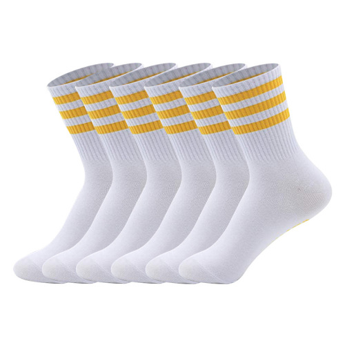 Custom private socks striped sports socks for boys running retro versatile cute casual crew socks