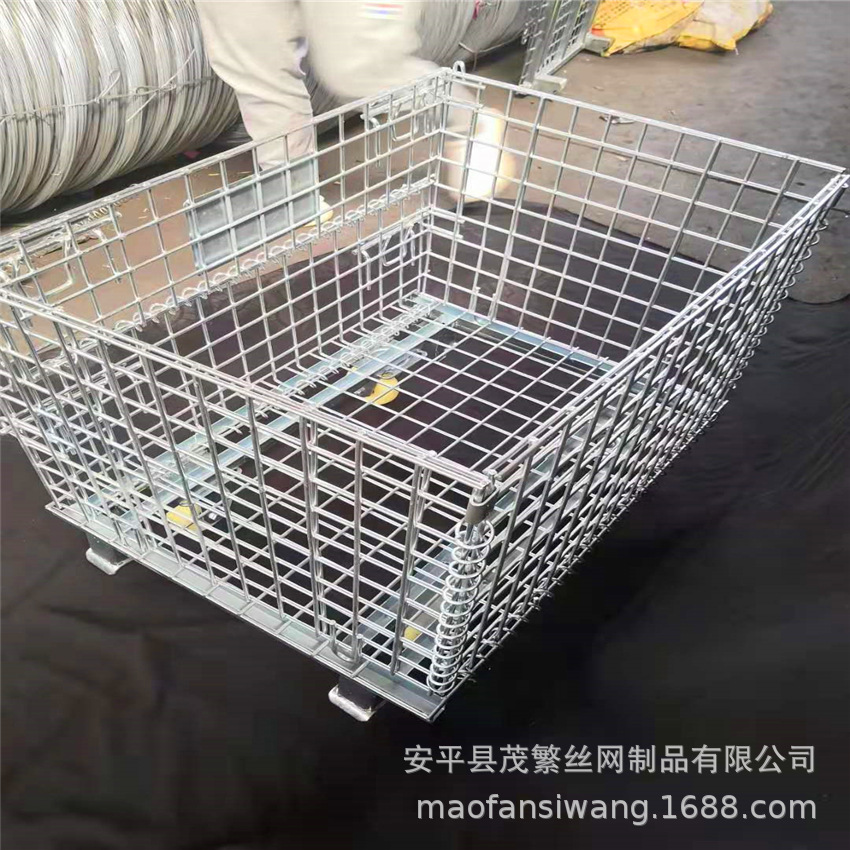 厂家现货金属折叠式可移动仓储笼仓库中转铁框镀锌堆垛铁丝蝴蝶笼