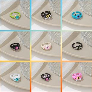 Funny one-eyed monster ring niche design cartoon sweet cool all-match personality demon tail ring opening ring