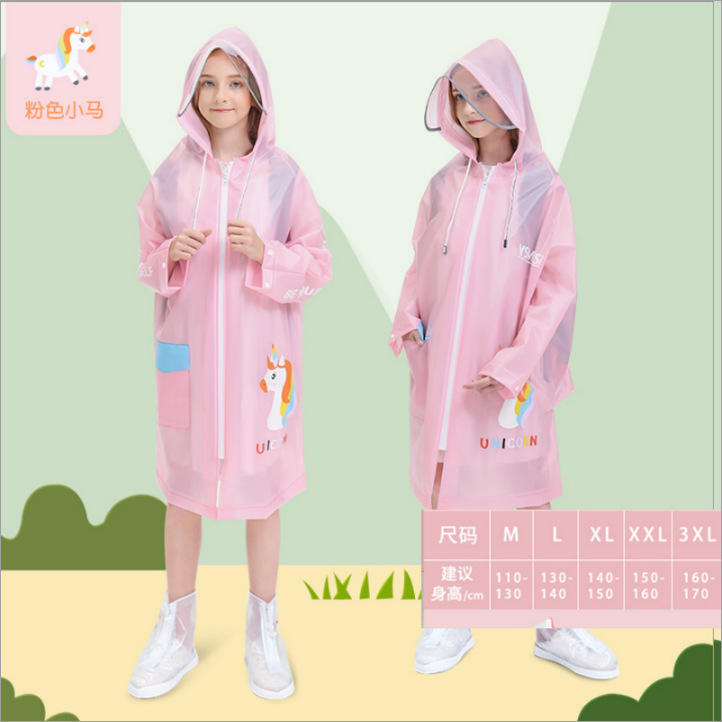 Chaqueta de lluvia para niños de 5 - 12 años de edad Eva para niños de la escuela primaria, bolsas escolares largas impermeables a prueba de lluvia para todo el cuerpo para la escuela para una sola persona