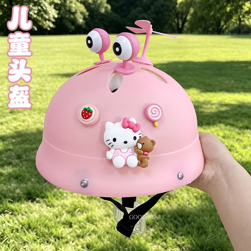 Children's helmet for roller skating and cycling, suitable for ages 3-8, breathable and not stuffy, cute KT cat design, safety helmet for toddlers on electric scooters