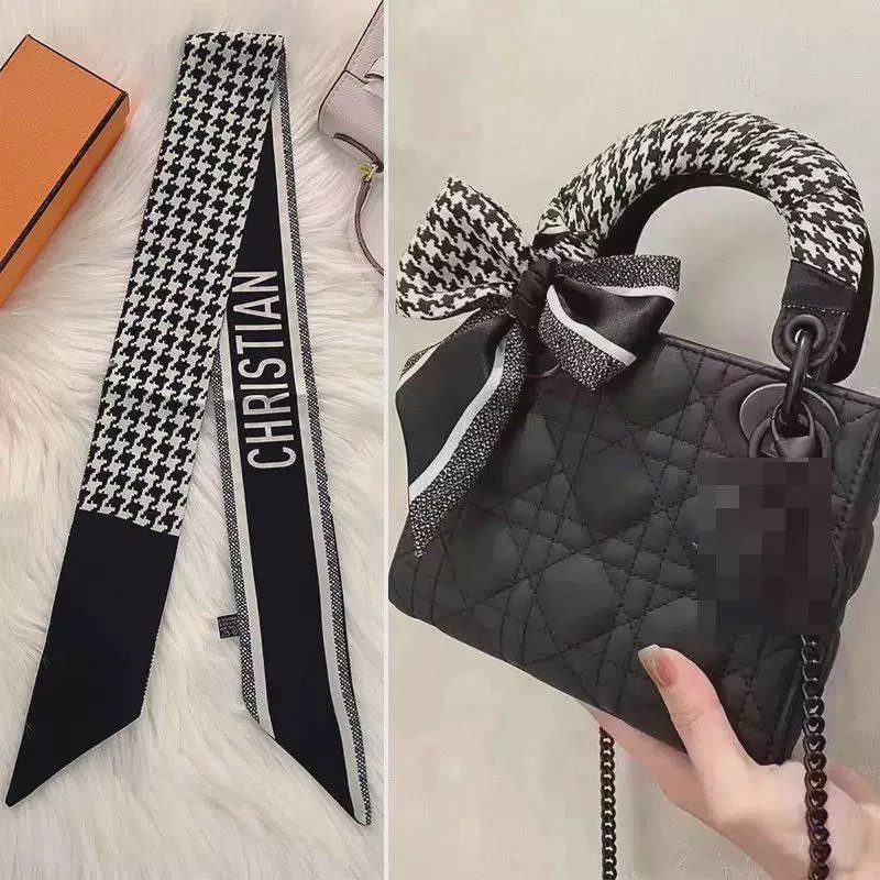 2025 nuevo estilo D bolsa atada bufanda de seda Dai Fei bolsa envuelta asa seda twilly tira larga y estrecha correa correa para el cuello cinta