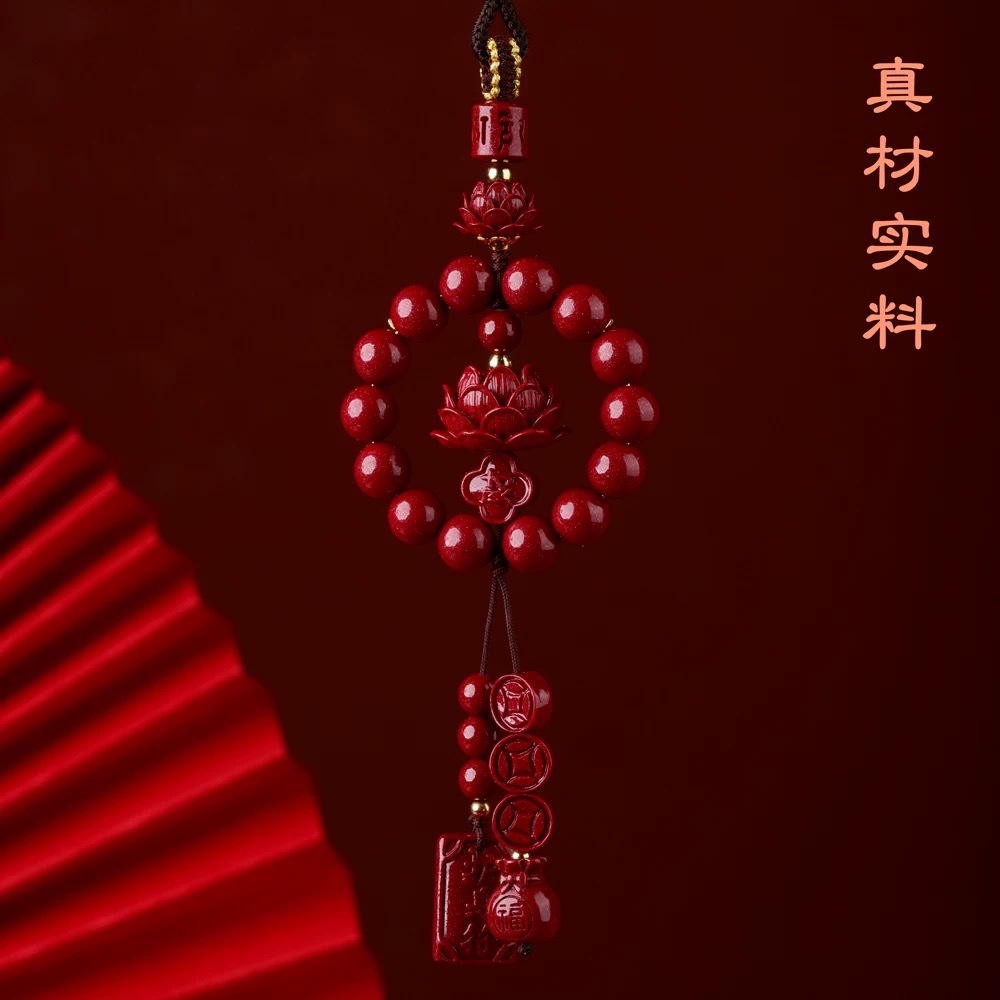 2026 New Model Purple Gold Sand Car Hanging Ornament with Low Content of Cinnabar, Lotus Car Hanging Decoration for Interior Safety