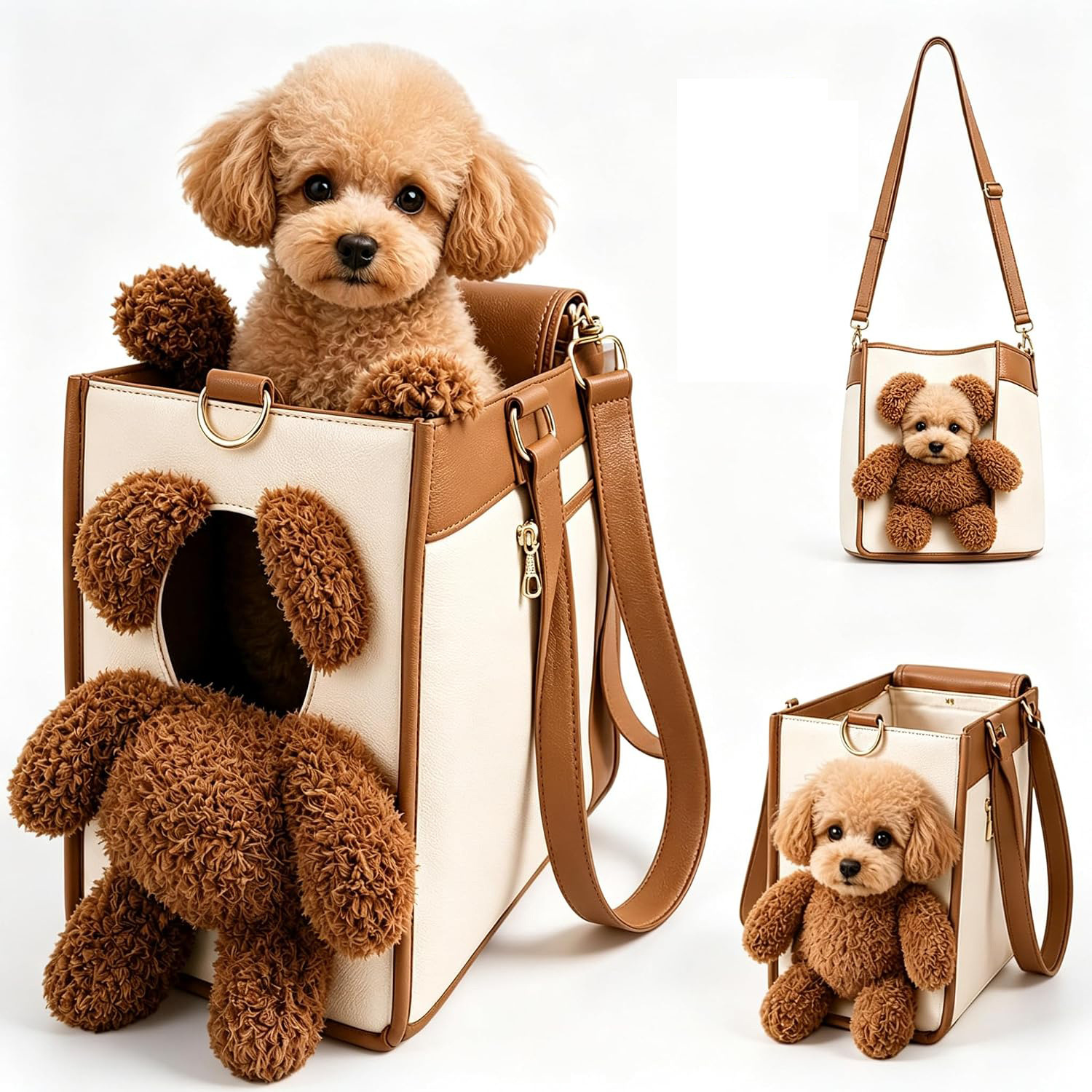 Cross-border Teddy Dog Bag Teddy Bear Pet Backpack Suitable for Dogs and Cats 2-in-1 Multifunctional Pet Handbag