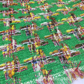 春款 新品 小香风连衣裙套装面料 绿色 母子装 箱包鞋材适用