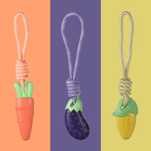 Dog Vocal Toy Bite Resistant Molar Simulation Vegetable Set Radish Eggplant Corn Pet Toy Interactive Self-Hi