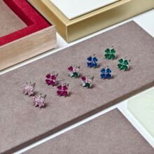 格思恩首饰韩国小众气质四叶花耳钉轻奢高级感ins网红森系耳饰女