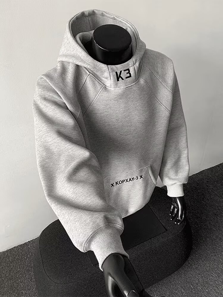 ​​Unisex Heavyweight Hoodie – Oversized Embroidery Streetwear Pullover (Black/Navy/Heather, M-2XL)​​_viptrois.com