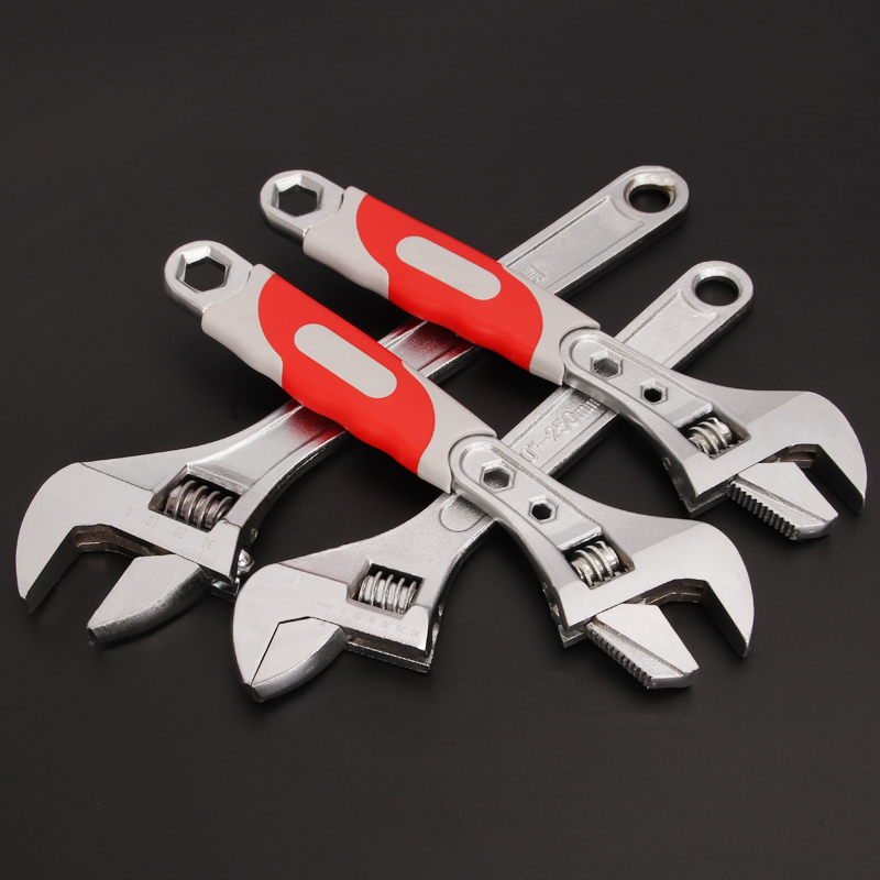 活动扳手多功能光柄胶柄开口活络扳手 手动调节活口扳子活扳子