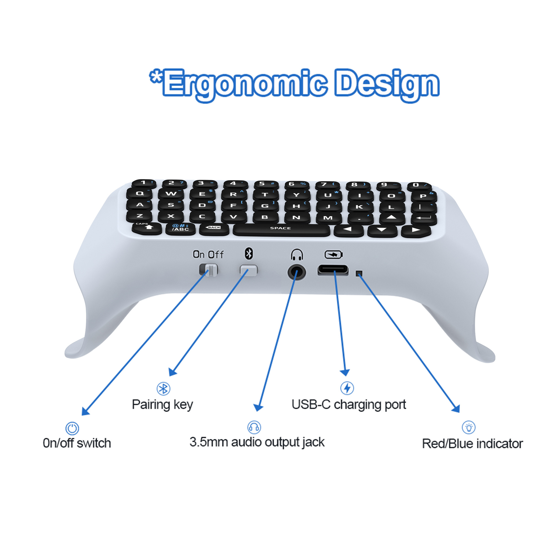 PS5 turi specialią išorinę „Bluetooth“ klaviatūrą ir integruotą garsiakalbį su balso pokalbių ir rašymo funkcijomis._voghion.com