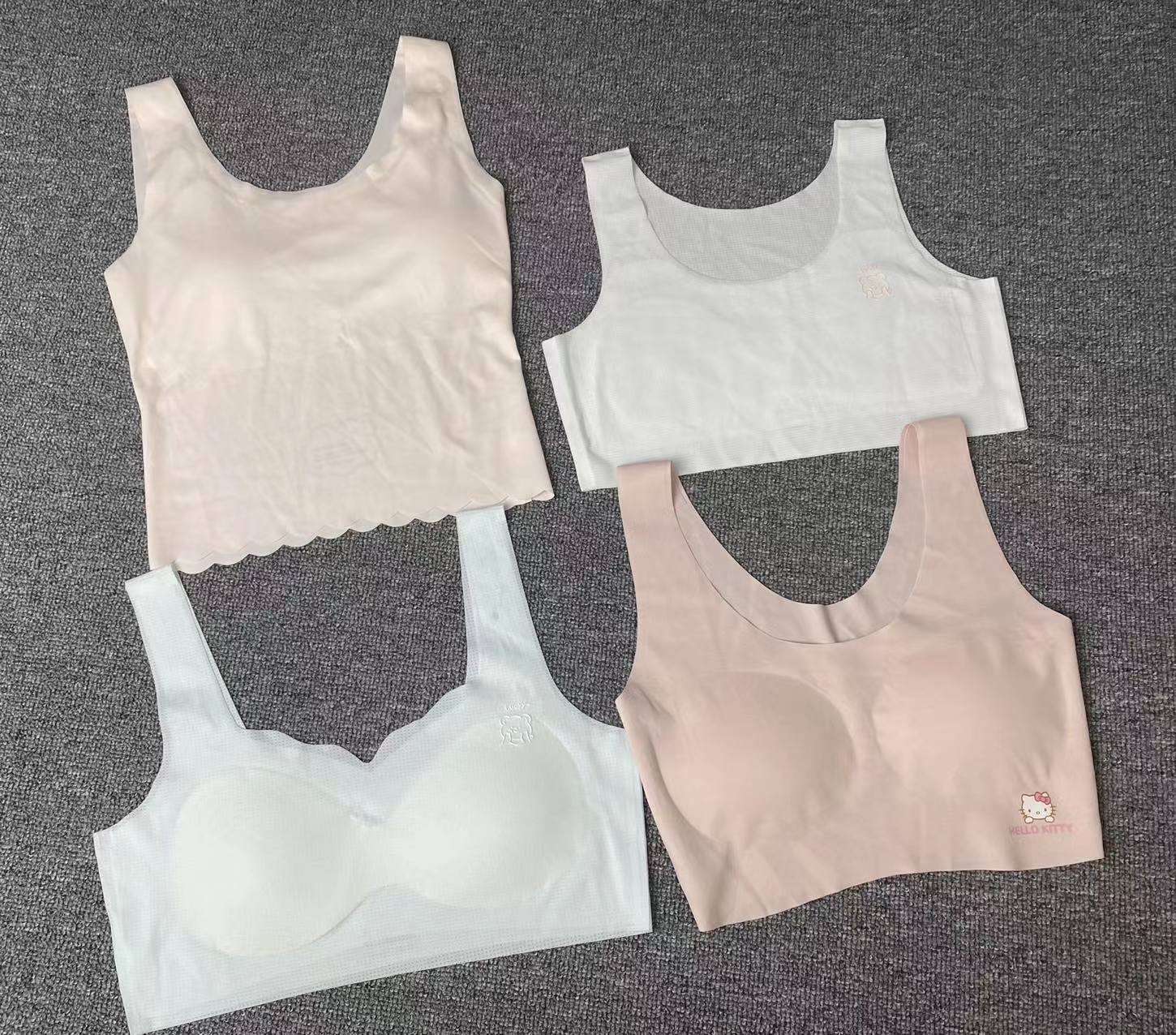 Diverso Chaleco de algodón puro para niñas de verano sujetador Delgado ropa interior de desarrollo inalámbrico brillante sujetador de Estudiante