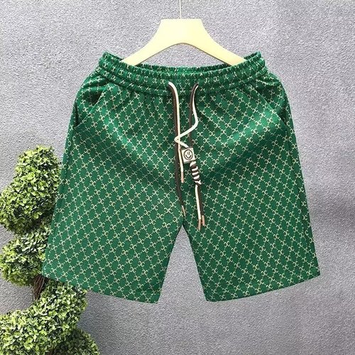 Green Casual Shorts for Men, Thin Model, American Style Trend Brand, Youth Outerwear, Versatile Loose Sport Five-Pocket Shorts