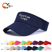 Solid Color Men's Open-Top Visor, Custom Logo, Sun Protectio